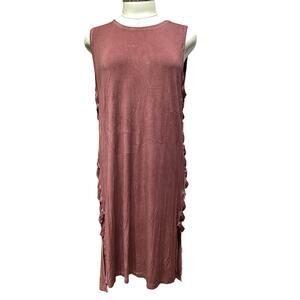 POL Maroon Open Side Midi Dress - Fits up to Large
